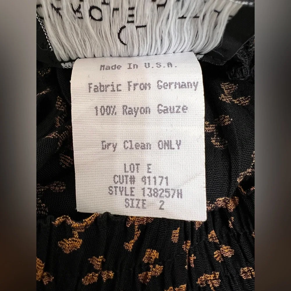 Carole Little Black Midi Skirt with Gold, Pink and Teal Floral Border